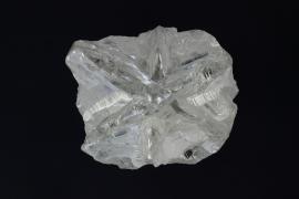 Diamond, Diavik Mine, Northwest Territories, Canada. A rare diamond crystal showing a rare “skeletal” habit. Specimen 1 cm across, 2.71 carats. Photo by J. Jaszczak. (DM 31245)