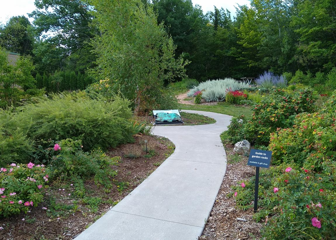 Float copper in center of museum garden