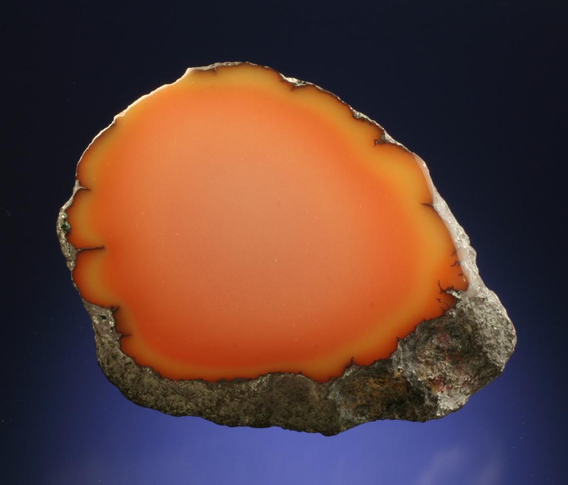 Datolite, Quincy Mine, Houghton County, Michigan. A beautiful large datolite nodule. Datolite nodules are unique to the Keweenaw area and are highly sought after by collectors. Donor: D. Gabriel. Specimen 13.5 cm wide. Photo by G. Robinson. (DCG 1935)
